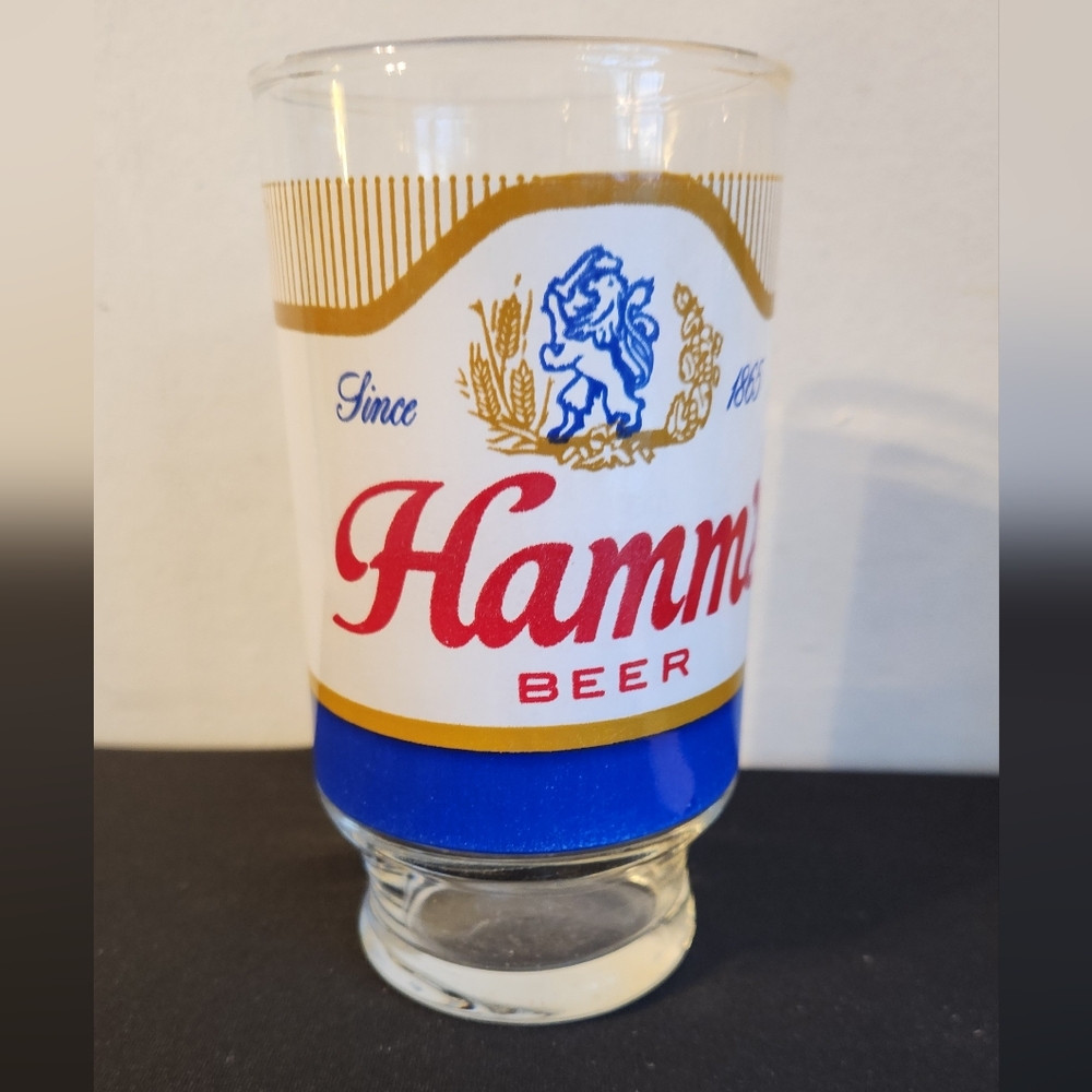 Hamms Beer Glass Vintage Barware Lion Pint